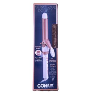 Conair Double Ceramic Classic Curls Curling Iron Dual Barrel Hair Styler 25mm